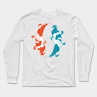 Blue and Orange Koi Fish Long Sleeve T-Shirt